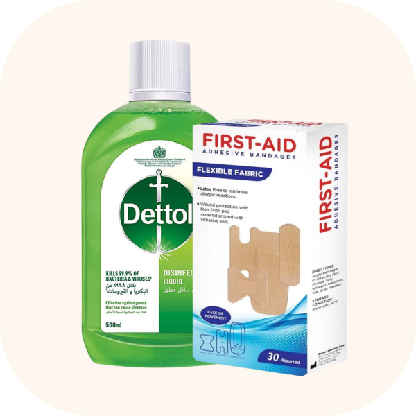 Essential first aid supplies – kits, bandages, disinfectants UAE