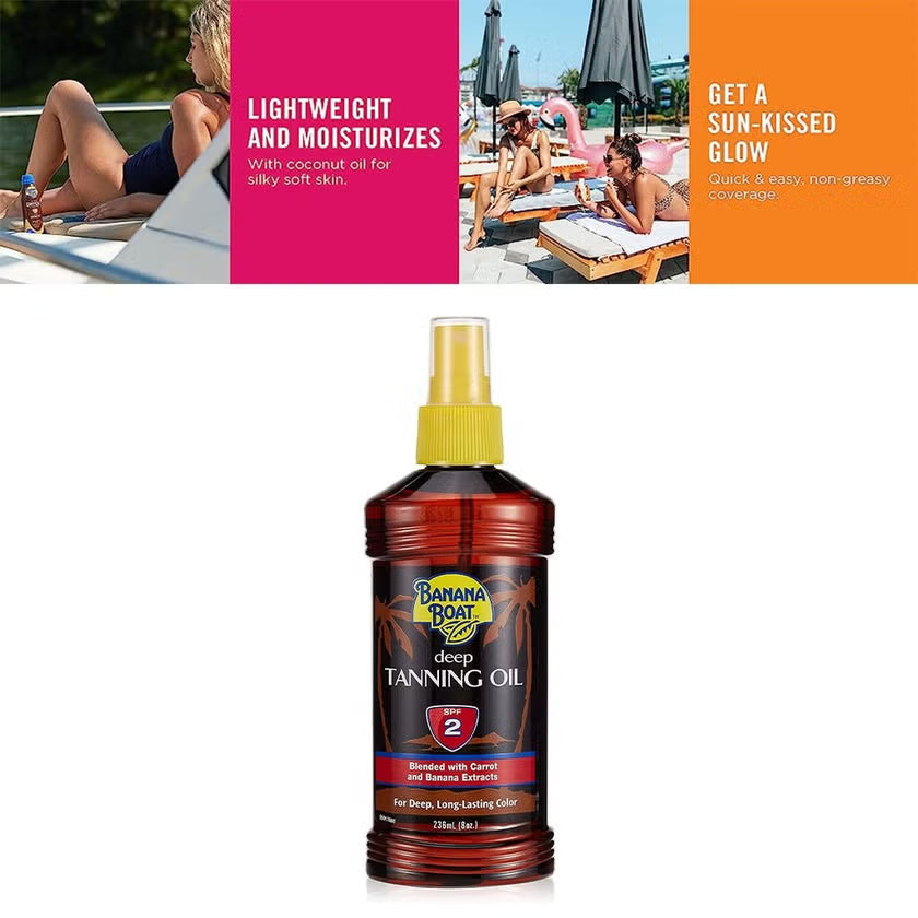 Banana Boat Deep Tanning Oil SPF 2 - 236ml, Tanning Oil & Lotions