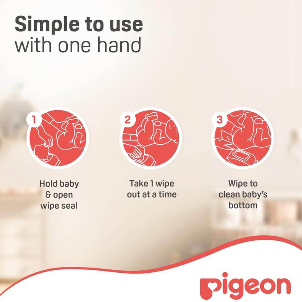 80163P1 PIGEON BABY 100% PURE WATER WIPES 70 SHEETS,Disposable Baby Wipes