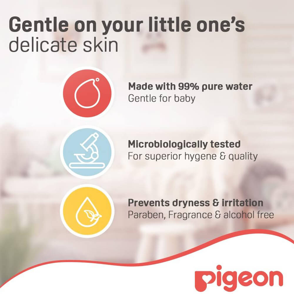 80163P1 PIGEON BABY 100% PURE WATER WIPES 70 SHEETS,Disposable Baby Wipes