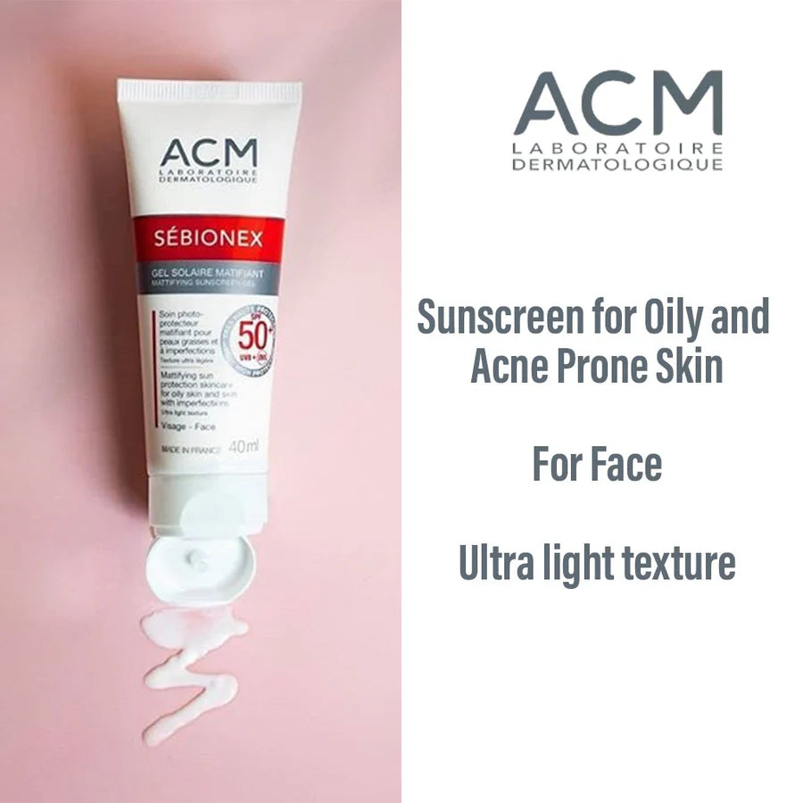 ACM Sebionex SPF 50+ Mattifying Sun Protection Gel - 40ml, Sunscreen