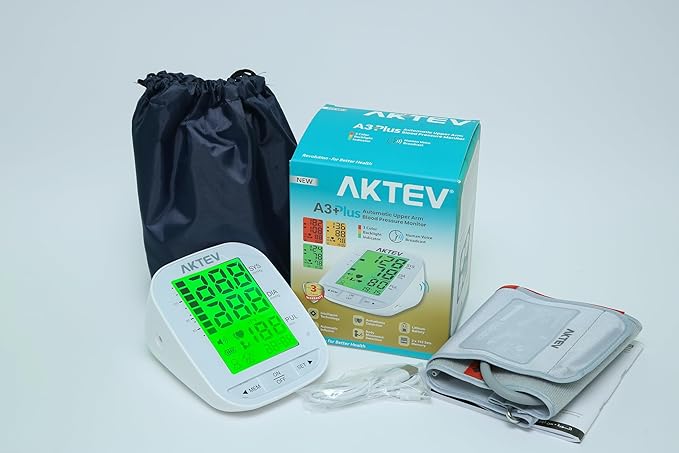 AKTEV A3 Plus Automatic Upper Arm Blood Pressure Monitor, Blood Pressure Monitors