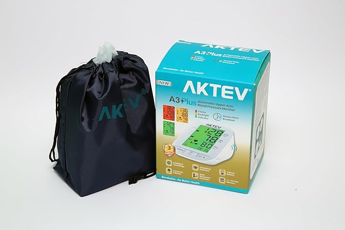 AKTEV A3 Plus Automatic Upper Arm Blood Pressure Monitor, Blood Pressure Monitors