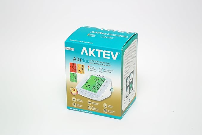 AKTEV A3 Plus Automatic Upper Arm Blood Pressure Monitor, Blood Pressure Monitors