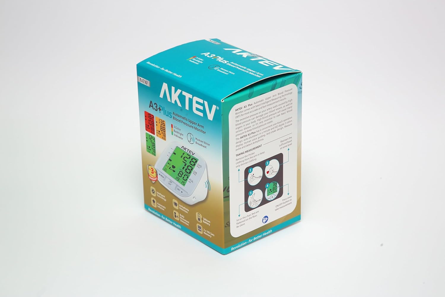 AKTEV A3 Plus Automatic Upper Arm Blood Pressure Monitor, Blood Pressure Monitors