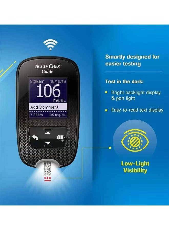 Accu-Chek Guide Blood Glucose Meter with Softclix Lancets 100s, Blood Glucose Meters