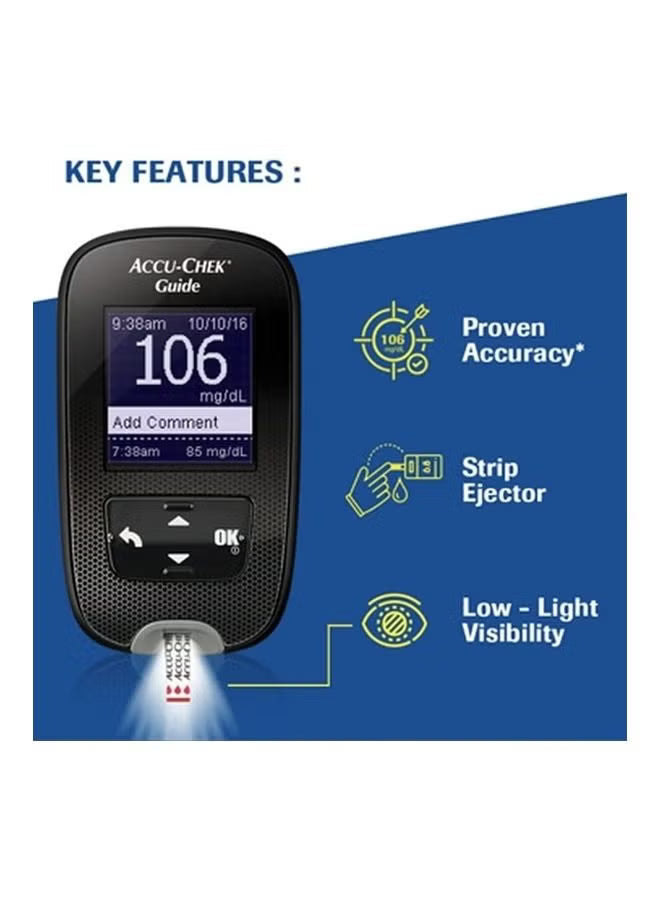 Accu-Chek Guide Blood Glucose Meter with Softclix Lancets 100s, Blood Glucose Meters
