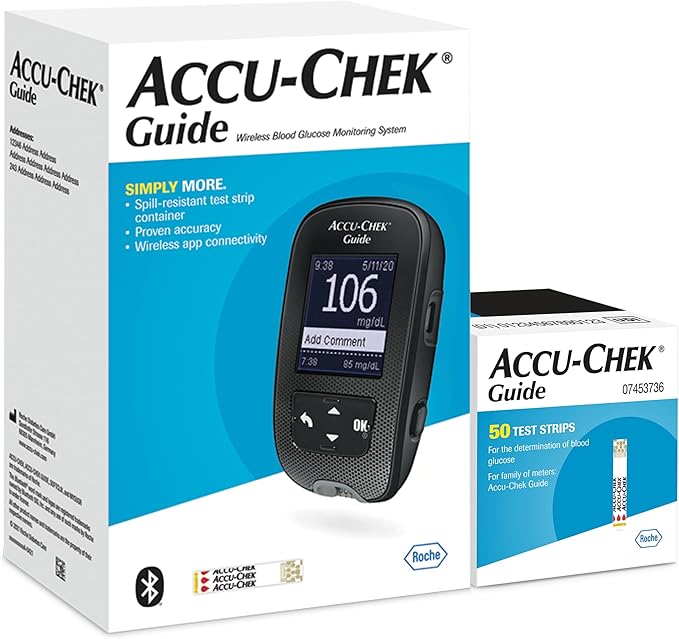 Accu-Chek Guide Blood Glucose Monitor & Test Strips 50s, Blood Glucose Meters