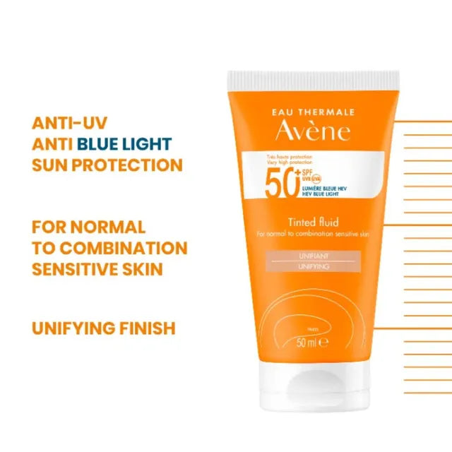 Avene SPF 50+ Tinted Facial Sunscreen Fluid - 50ml, Sunscreen