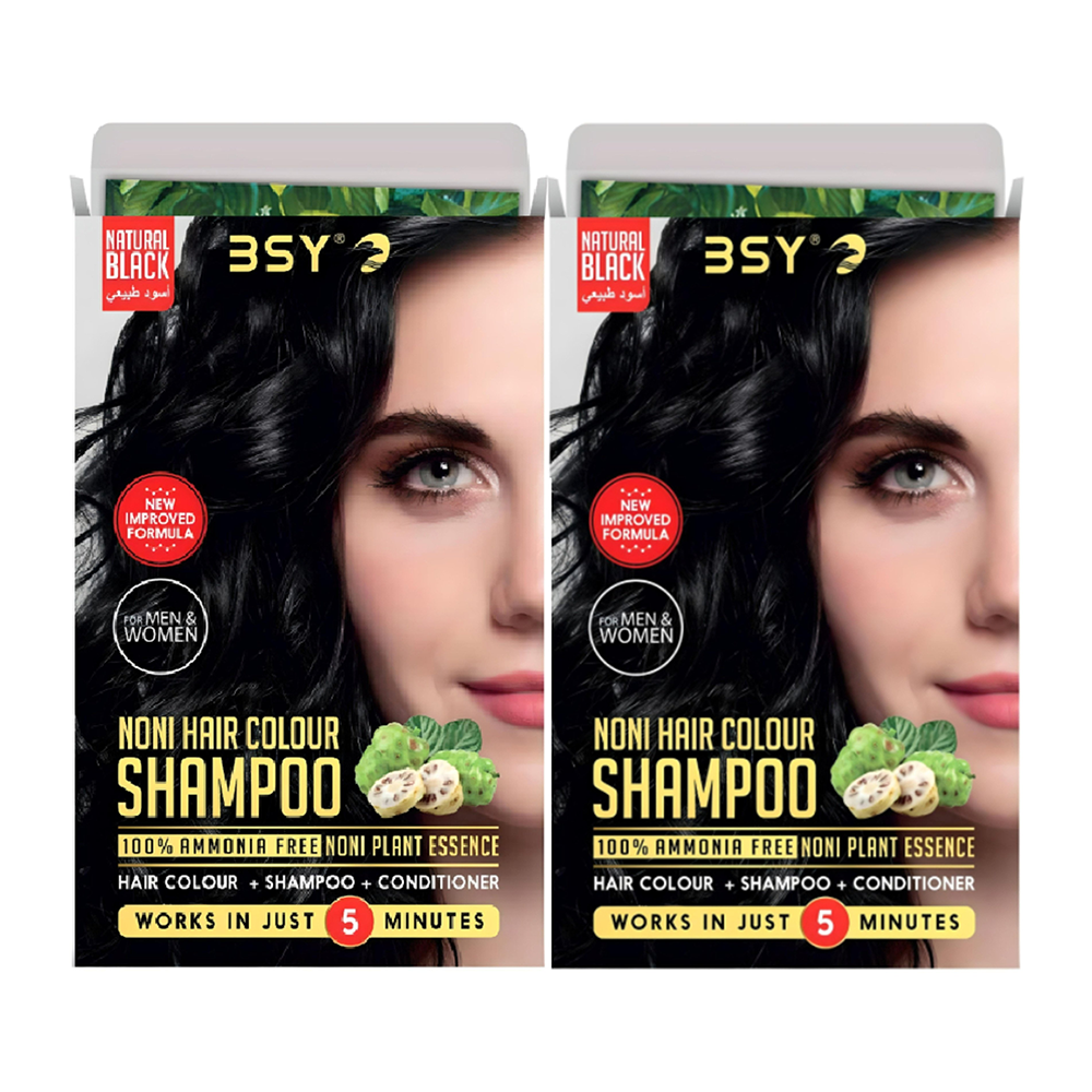 BSY Noni Black Hair Magic Color Shampoo - (20ml x 2 Sachets), Shampoo