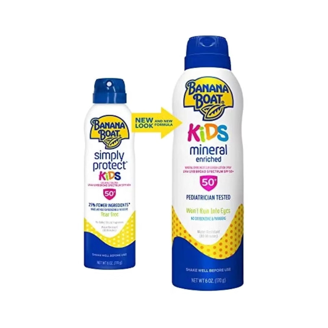 Banana Boat Simply Protect Kids Sunscreen Spray SPF 50 - 170g, Sunscreen