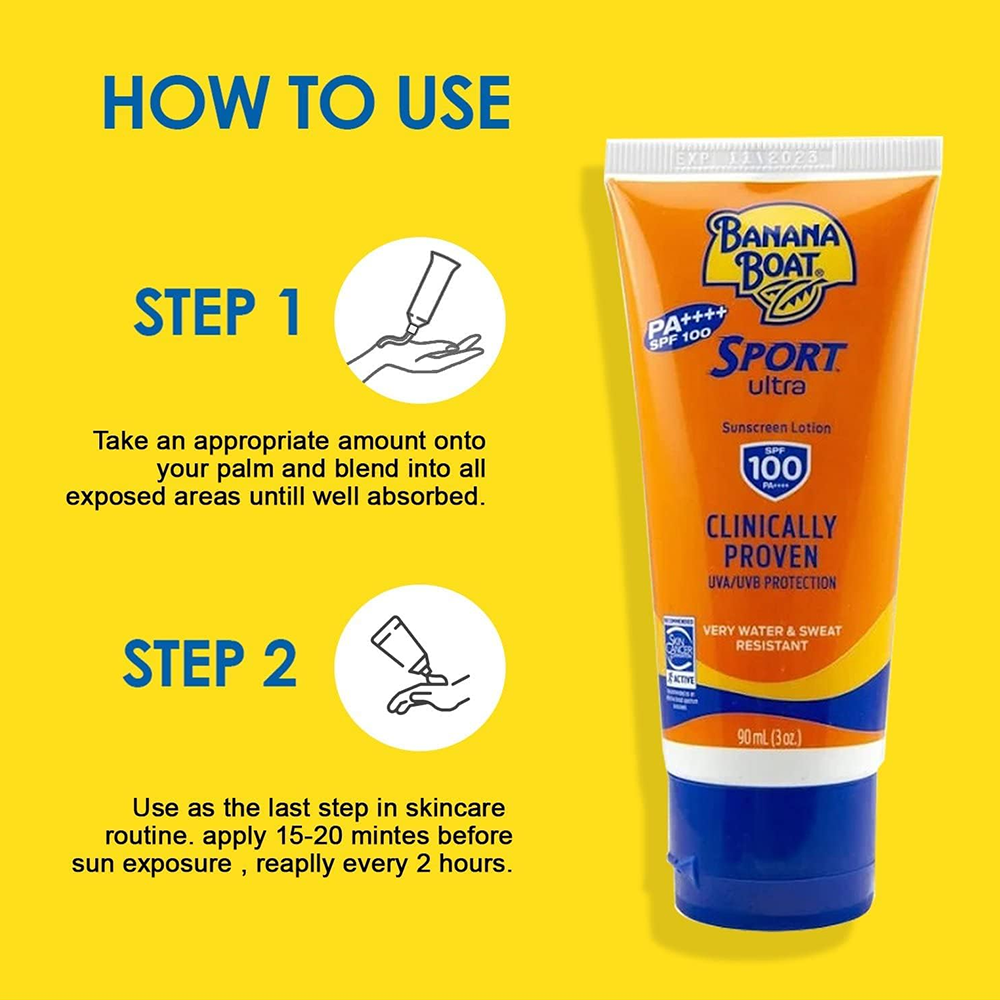 Banana Boat Sport Ultra Sunscreen Lotion SPF 100 - 90ml, Sunscreen
