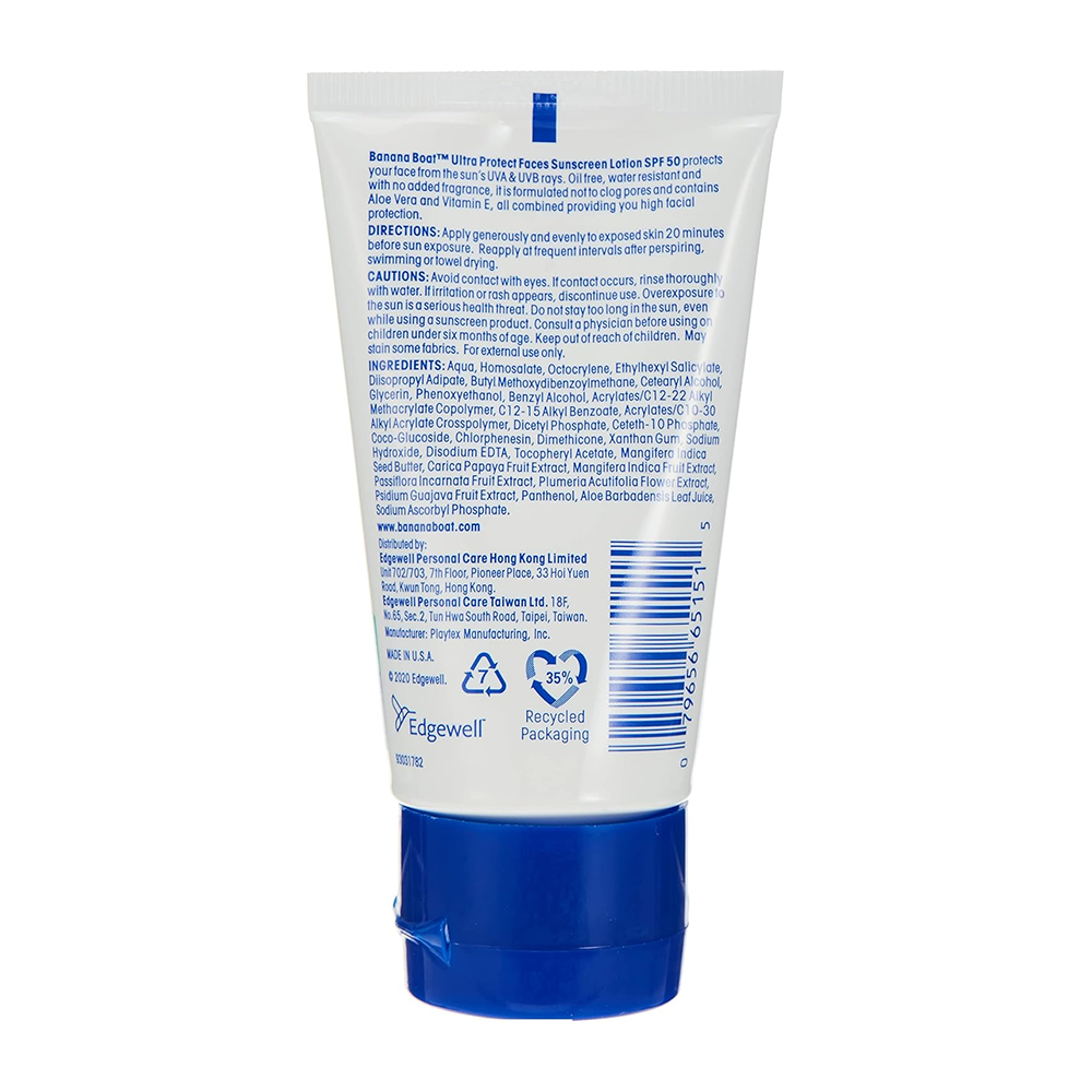 Banana Boat Ultra Protect Faces Sunscreen Lotion SPF 50 - 60ml, Sunscreen