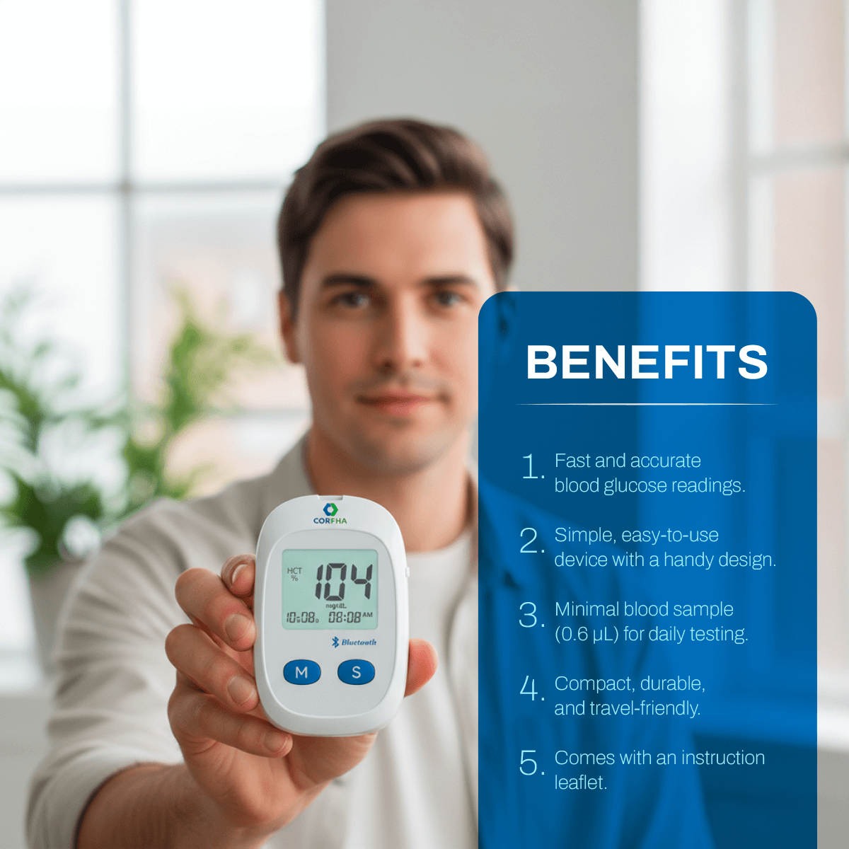 Corpha Blood Sugar Monitor (Glucometer) Kit – 2 Meters + 100 Test Strips + 100 Lancets