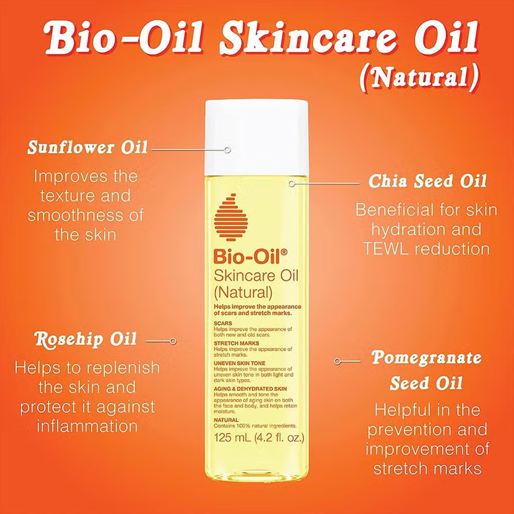 Bio-Oil Natural Skincare Oil for Scars and Stretch Marks - 125ml, Body Oil