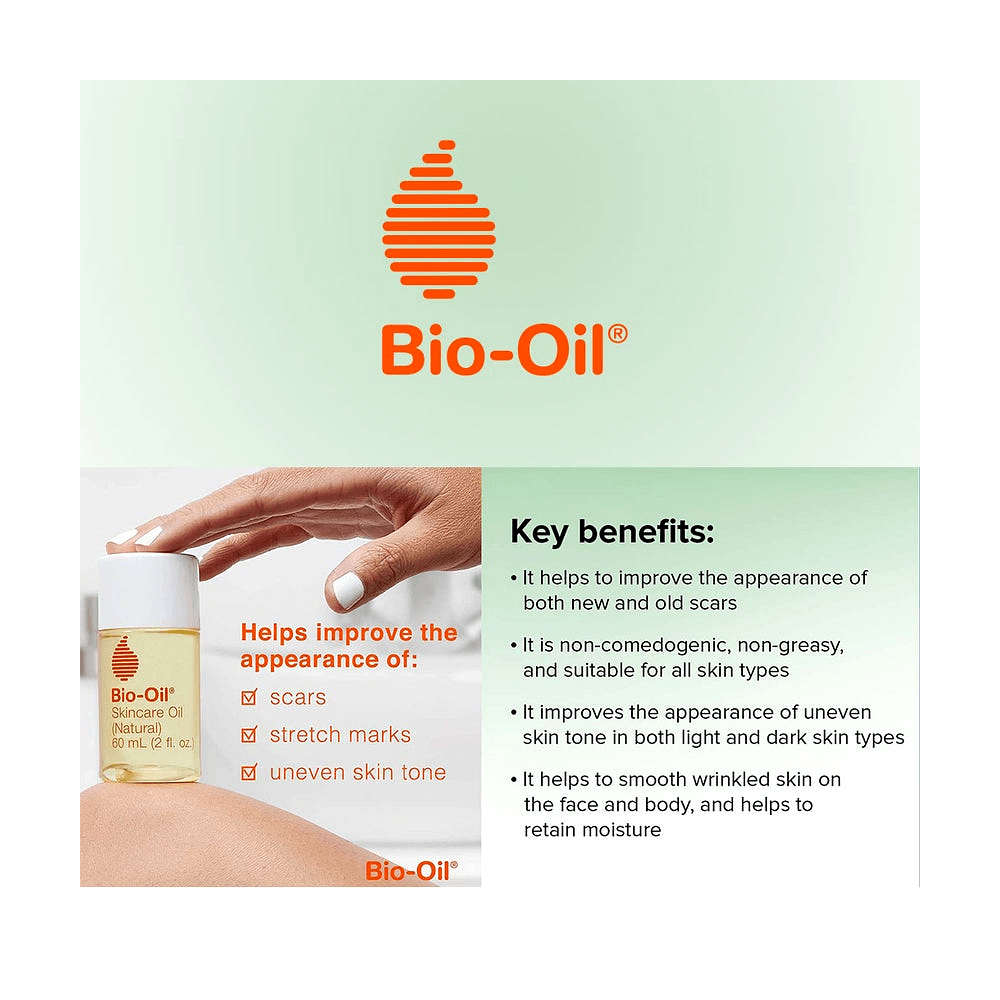 Bio-Oil Natural Skincare Oil for Scars and Stretch Marks - 60ml, Body Oil