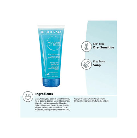Bioderma Atoderm Ultra Gentle Shower Gel - 200ml, Body Wash