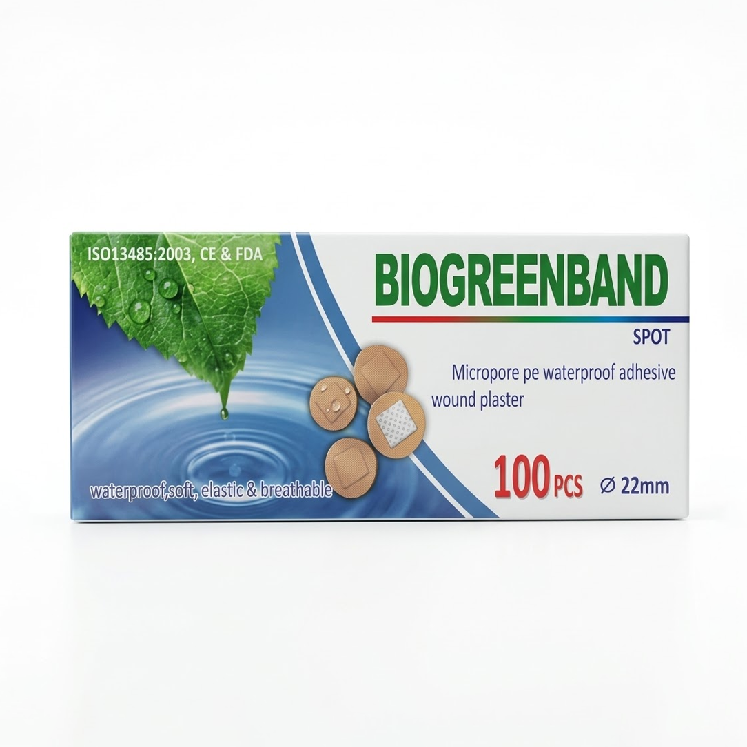 Biogreen Spot Plaster – Sterile Adhesive Wound Cover 100pcs, Adhesive Bandages & Plasters