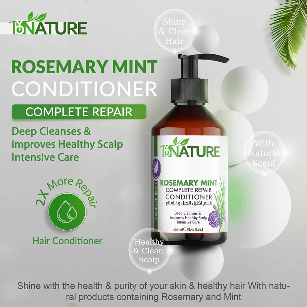 Herbal hair conditioner with rosemary and mint – ByNature 250ml