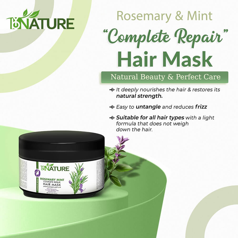 Deep conditioning hair mask with rosemary and mint – ByNature 300ml