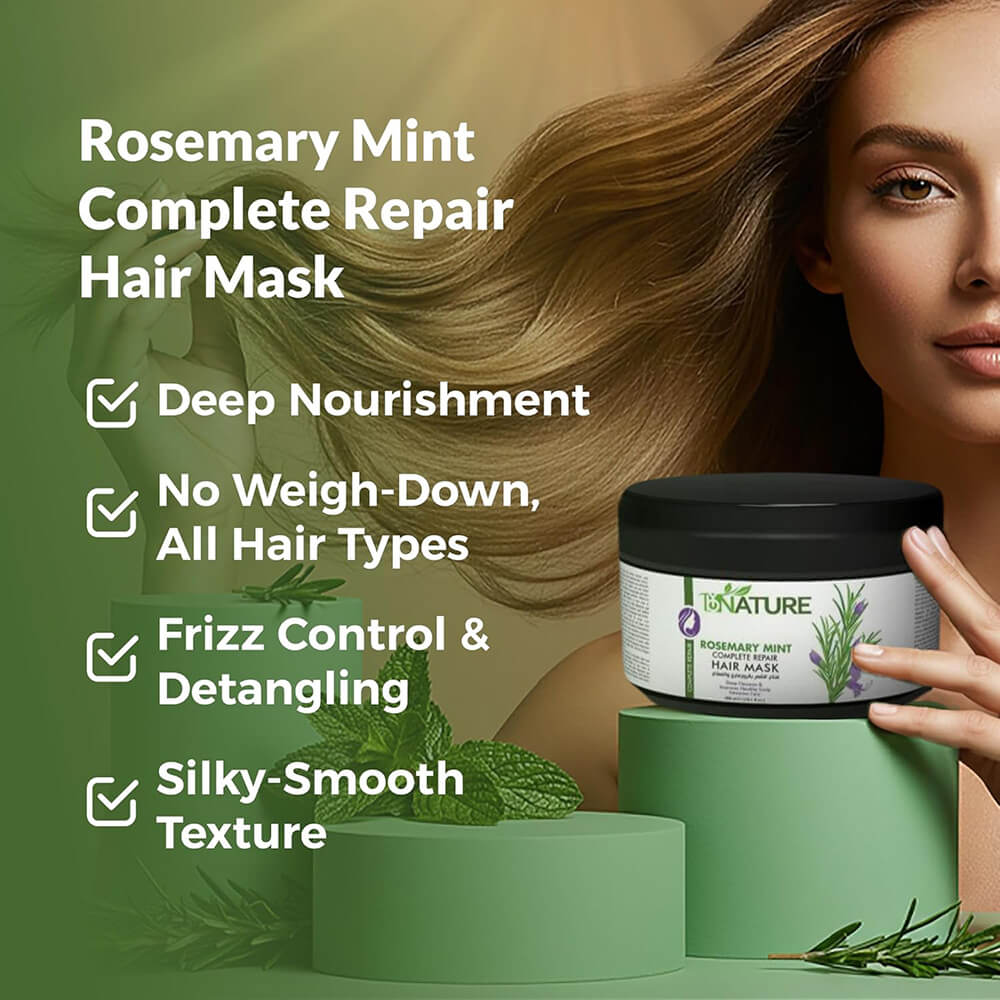 Strengthening and hydrating hair mask – ByNature Rosemary Mint 300ml