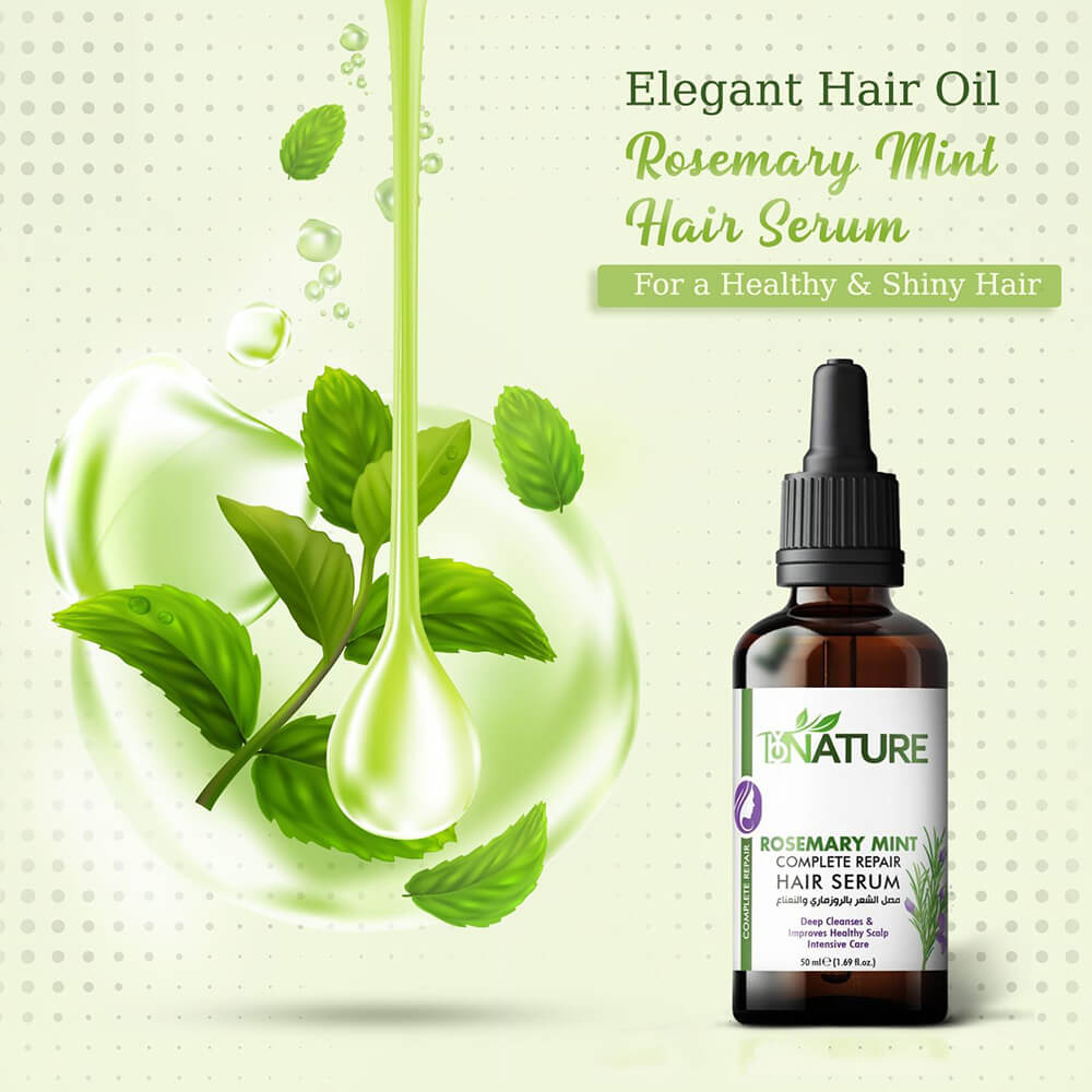 Herbal hair serum with rosemary and mint – ByNature 50ml