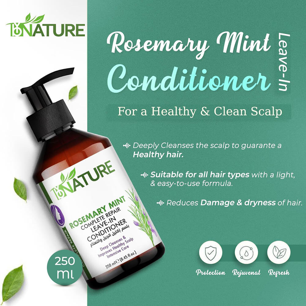 Natural leave-in conditioner with rosemary and mint – ByNature 250ml