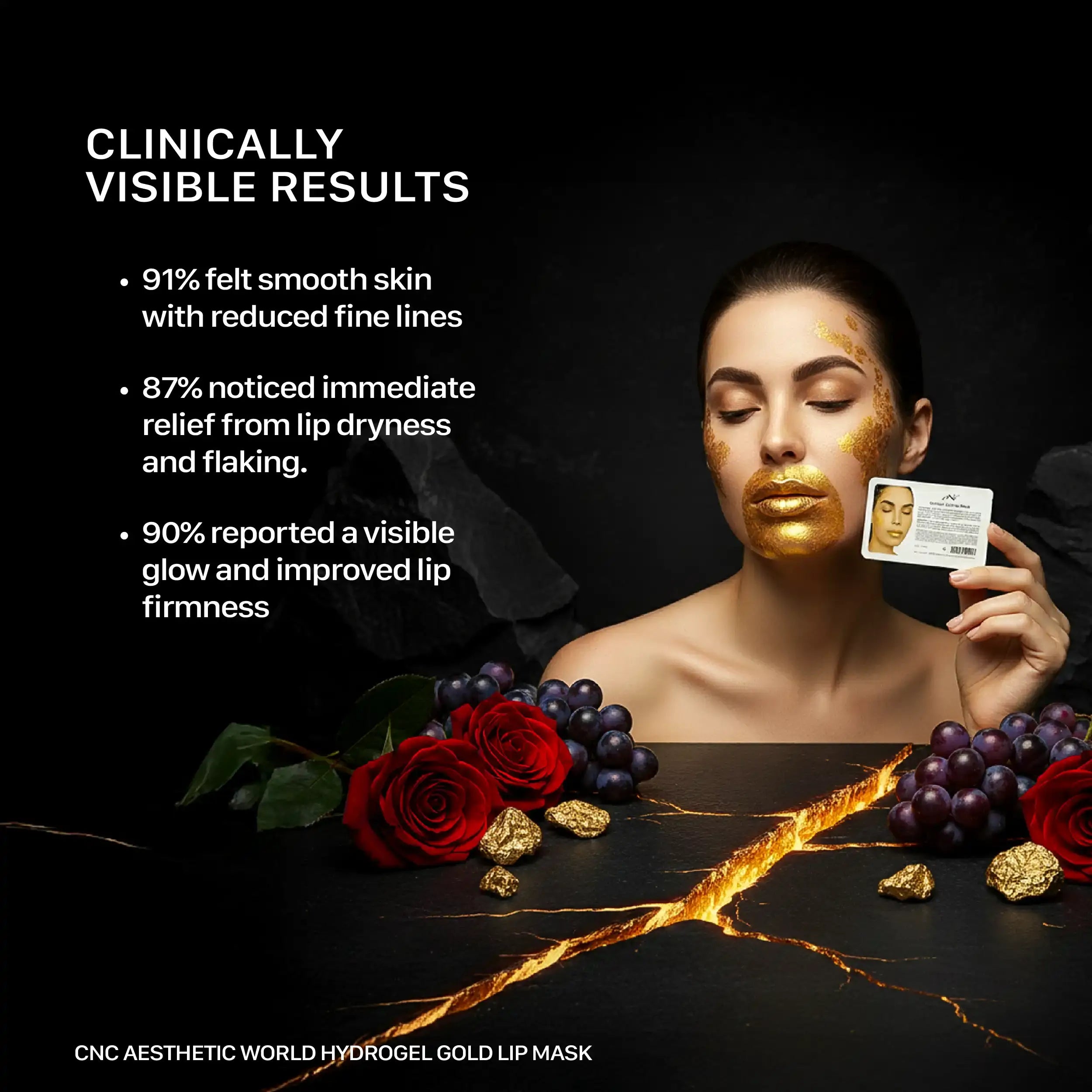 CNC Aesthetic World Hydrogel Gold Lip Mask – 2 Pieces