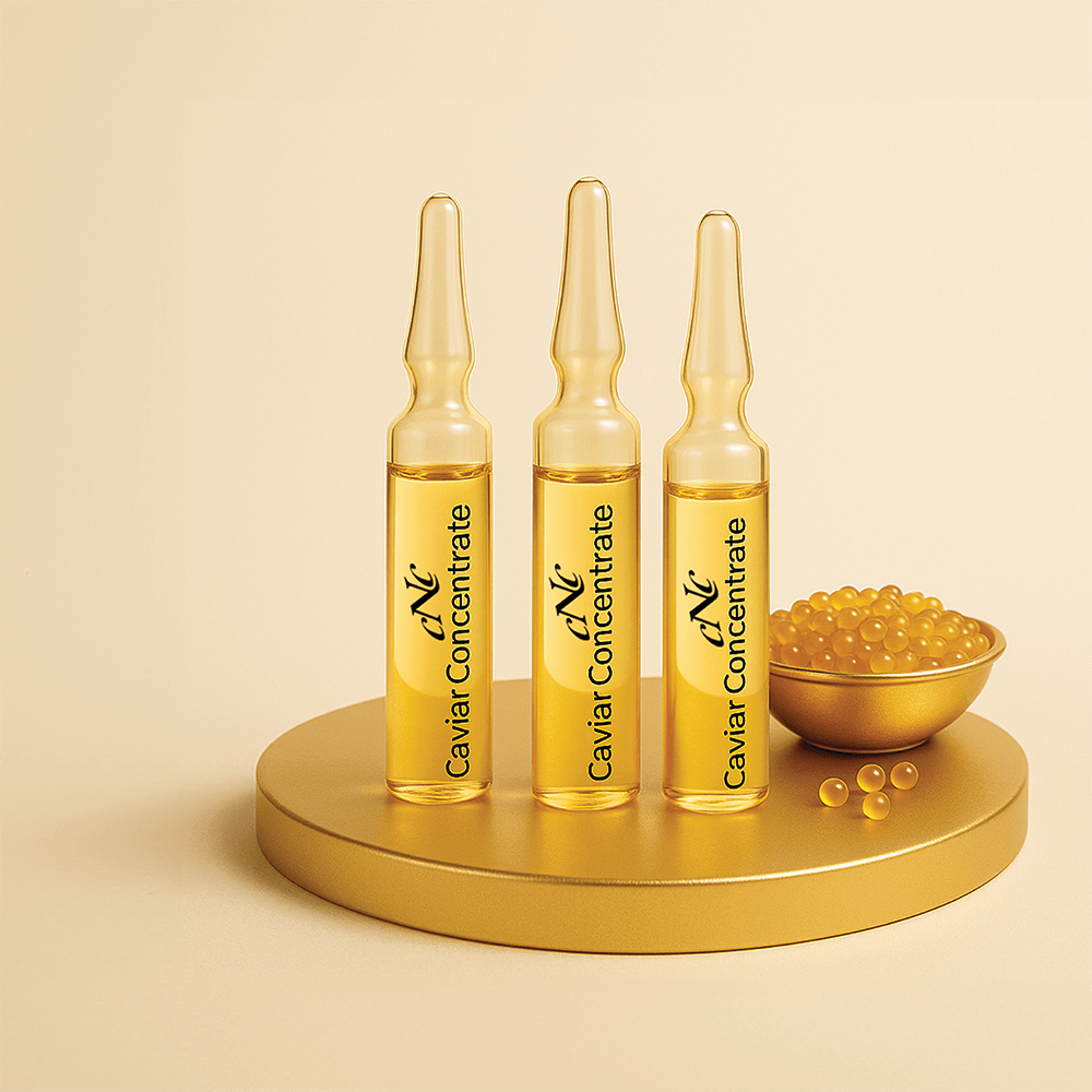 CNC Caviar Ampoules 10x2ml – intensive serum vials for wrinkle reduction and skin regeneration.