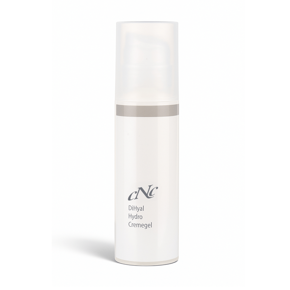 CNC Classic PLUS DiHyal Hydro Cremegel 150ml – lightweight hydrating cream-gel in a white tube, designed to deeply moisturize and plump the skin.