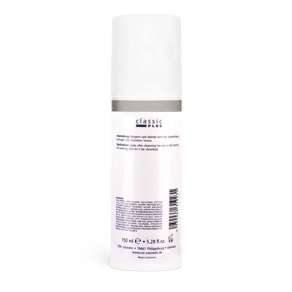 CNC Classic PLUS Cremegel 150ml – fast-absorbing moisturizer that boosts moisture retention and softens fine lines.