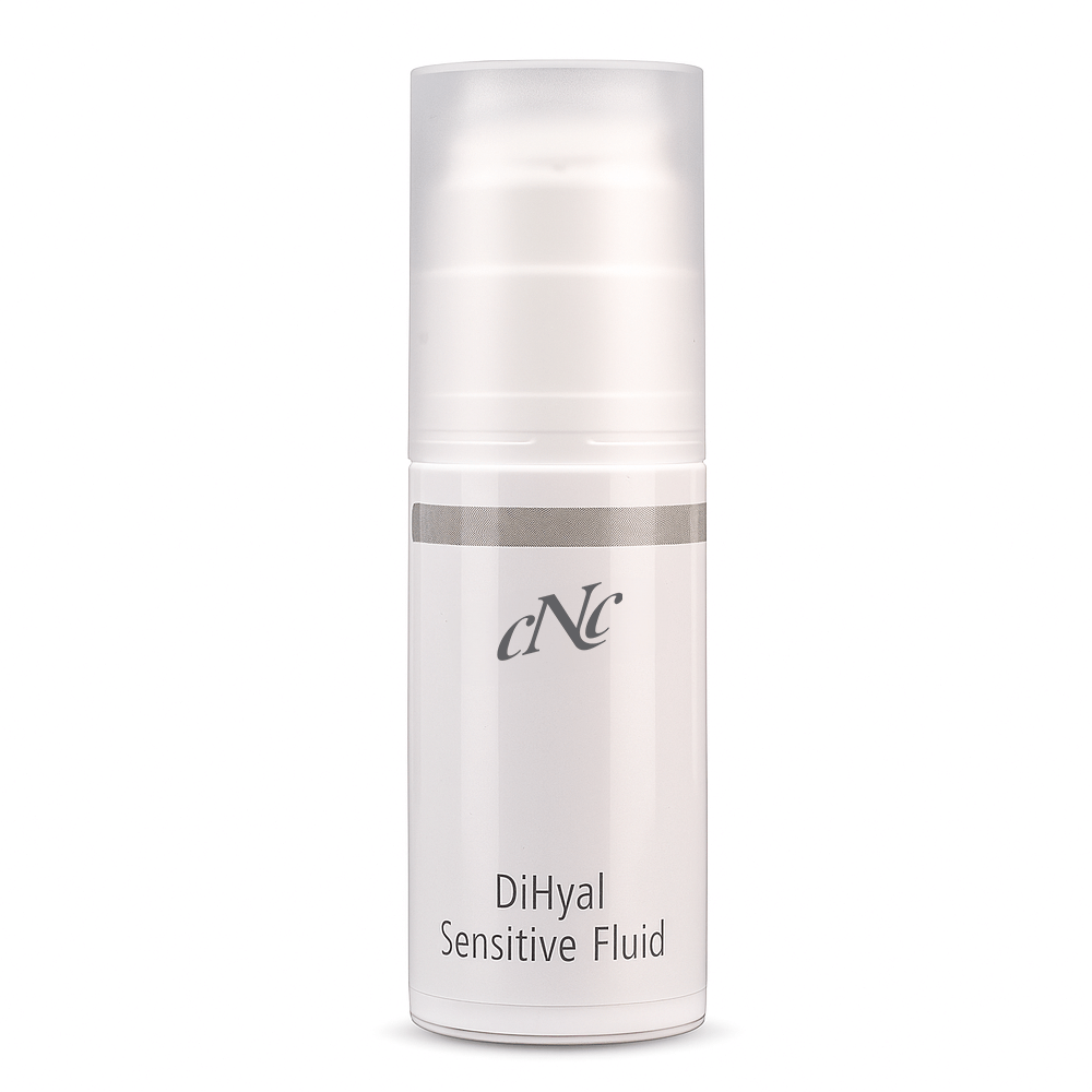 CNC Classic PLUS DiHyal Sensitive Fluid 50ml – lightweight, soothing moisturizer in a pump bottle, designed for sensitive and reactive skin.
