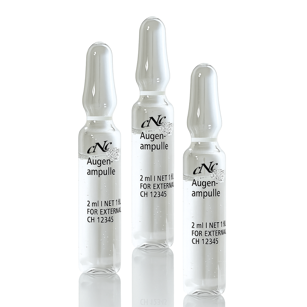 CNC Hyaluron Augenampulle 10x2ml – intensive eye care ampoules designed to hydrate, smooth, and refresh the under-eye area.