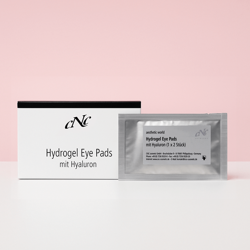 CNC Eye Pads 9x2 – soothing hydrogel patches for under-eye hydration, de-puffing, and brightening.