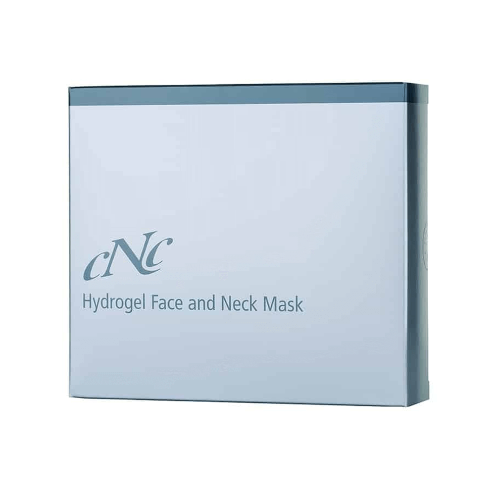CNC Hydrogel Face & Neck Mask – 6-piece set designed to lift, hydrate, and firm the skin with cooling hydrogel technology.