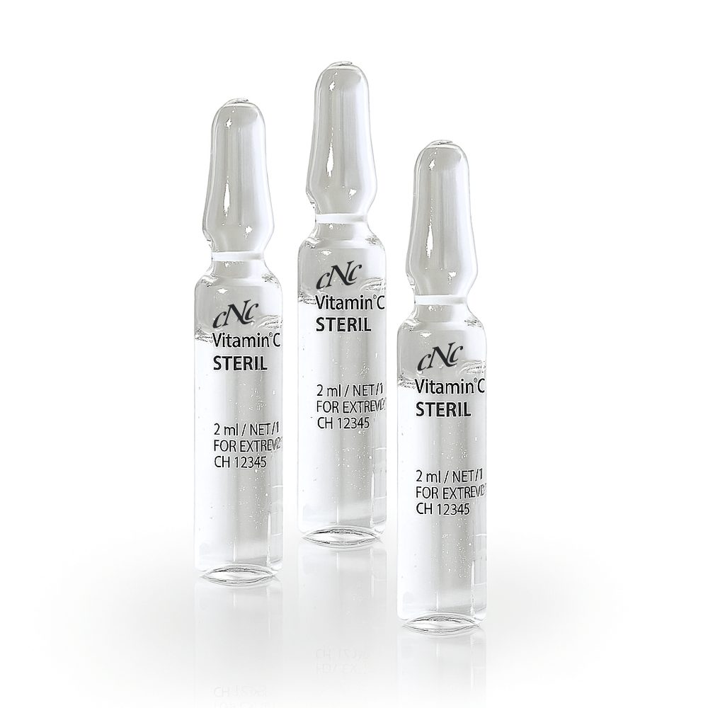 CNC TriCollagen + Vitamin C Set – 50ml collagen-boosting cream with 3 ampoules of brightening serum for radiant, youthful skin.
