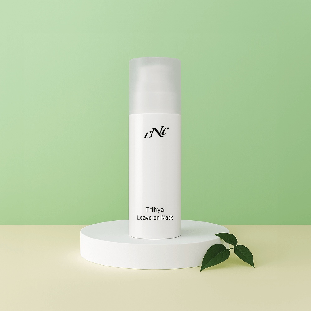 CNC TriHyal Mask 150ml – anti-wrinkle leave-on formula that boosts elasticity and hydration, suitable for mature skin.
