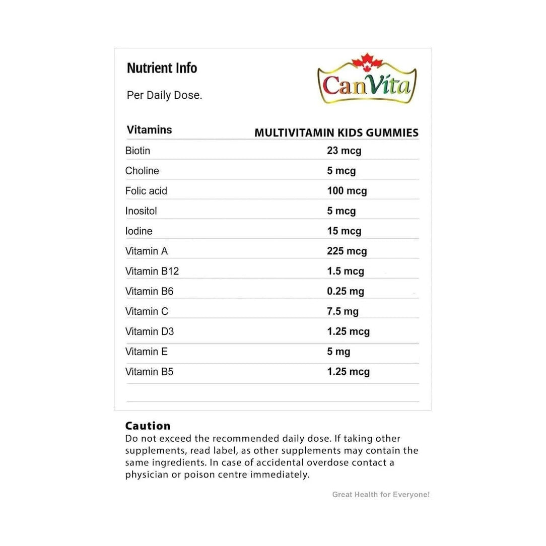 Canvita Kids Multivitamin Gummies - 60 Gummies (Halal), Multivitamin Supplements