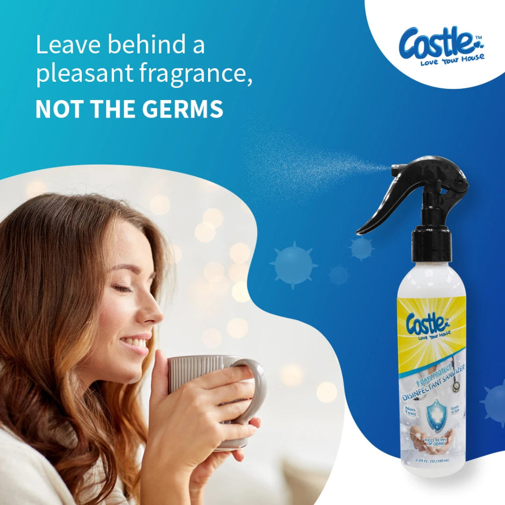 Castle Long Lasting Germ Protection Sanitizer Spray - 180ml, Hand Sanitizers & Wipes