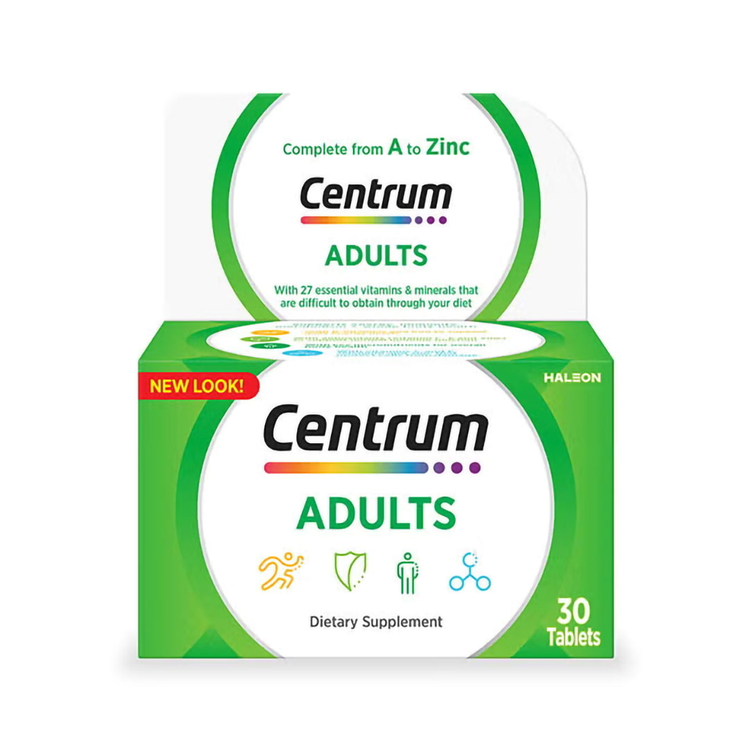 Centrum Adult Multivitamin with Lutein - 30 Tablets, Multivitamin Supplements