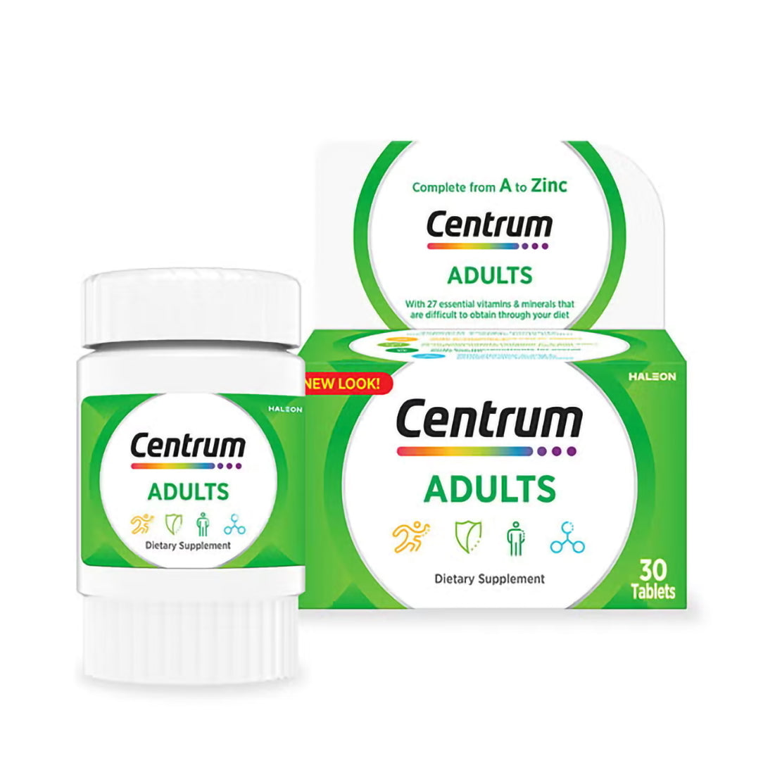 Centrum Adult Multivitamin with Lutein - 30 Tablets, Multivitamin Supplements