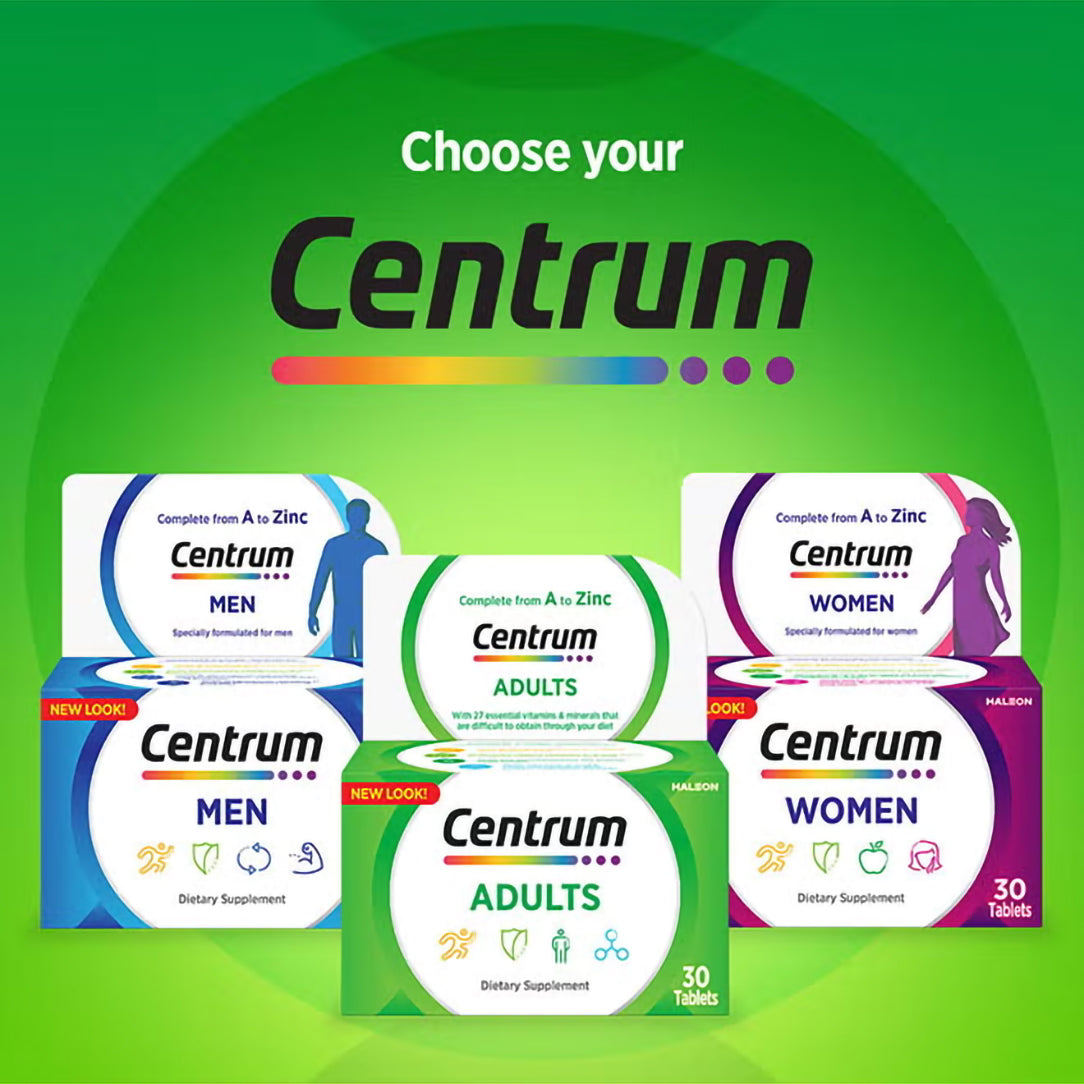 Centrum Adult Multivitamin with Lutein - 30 Tablets, Multivitamin Supplements