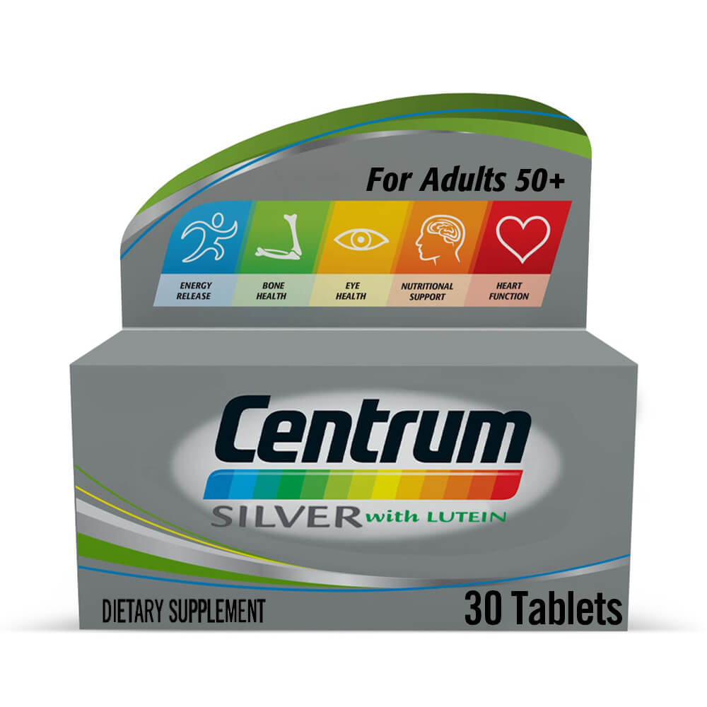 Centrum Silver with Lutein - 30 Tablets, Multivitamin Supplements