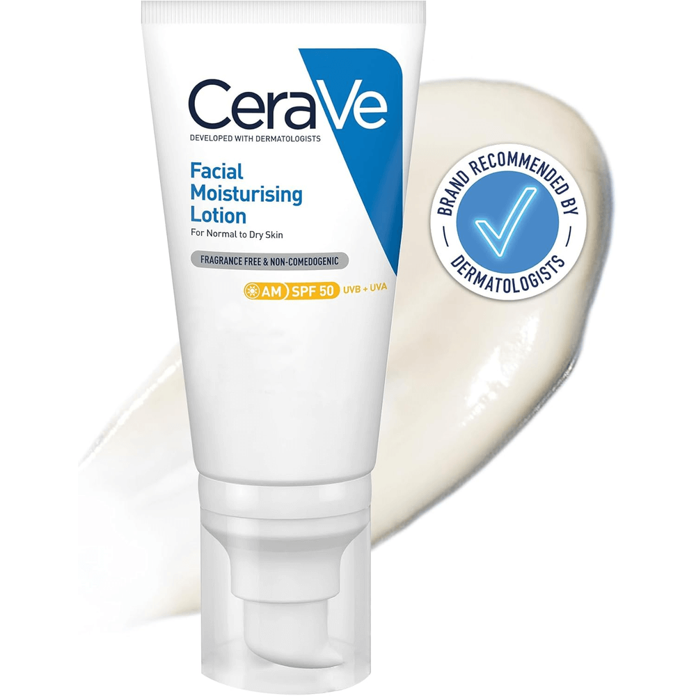 CeraVe AM Facial Moisturizing Lotion with SPF 50 for Day Use - 52ml, Face Moisturizers
