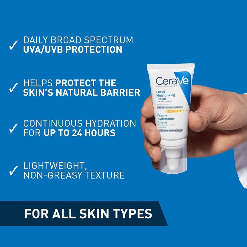 CeraVe AM Facial Moisturizing Lotion with SPF 50 for Day Use - 52ml, Face Moisturizers