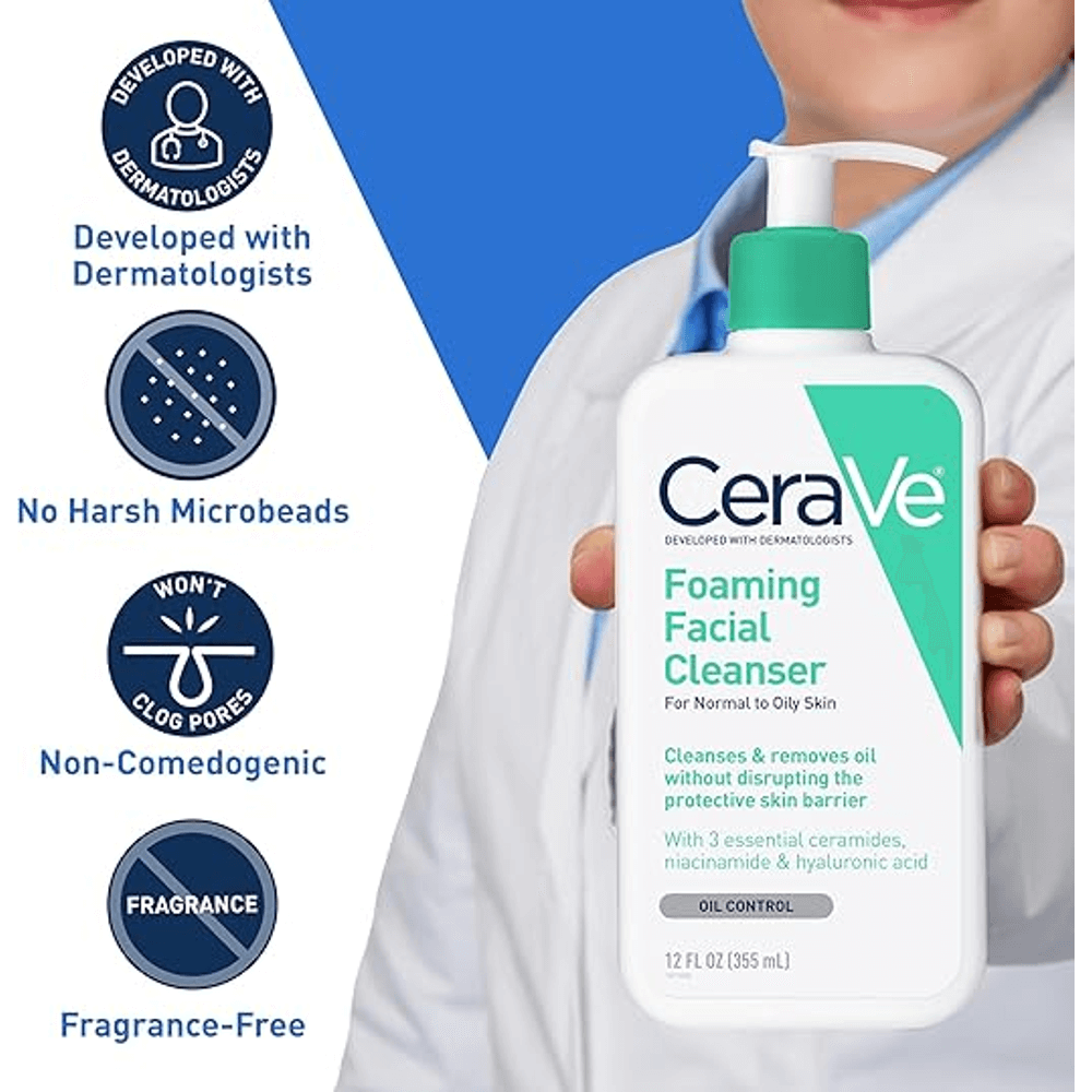 CeraVe Foaming Facial Cleanser for Normal to Oily Skin - 8 fl oz, Facial Cleansers