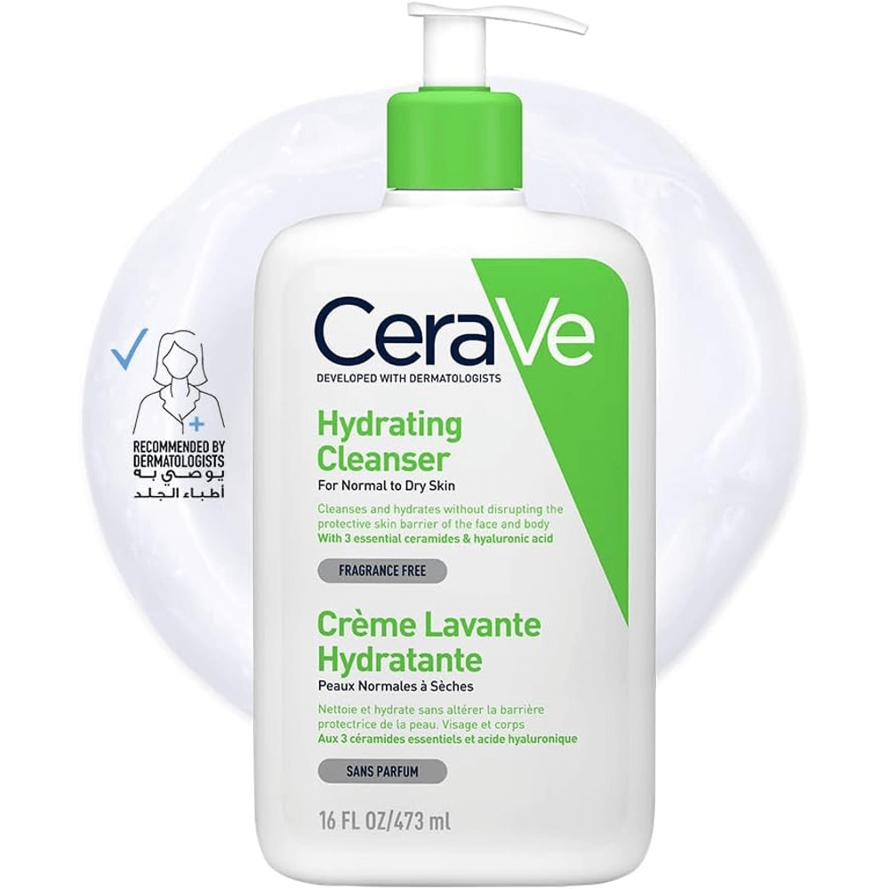 CeraVe Hydrating Facial Cleanser with Hyaluronic Acid - 473ml (16oz), Facial Cleansers