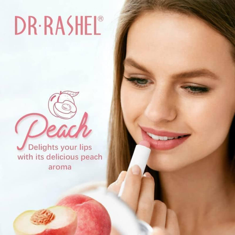 Moisturizing lip care balm in peach variant – DR.RASHEL