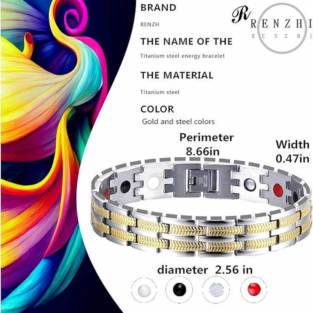 Stainless steel magnetic bracelet in silver and gold finish – DUDDOO
