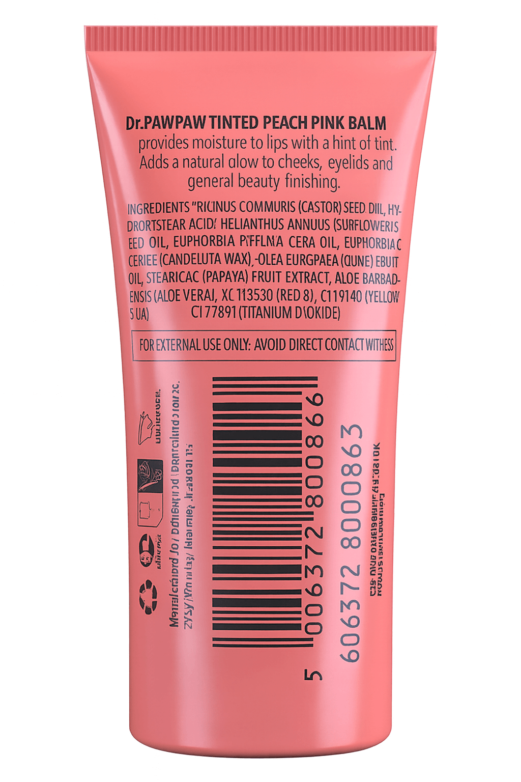Dr. PawPaw Tinted Peach Pink Balm for Lips & Skin - 10ml, Lip Balms